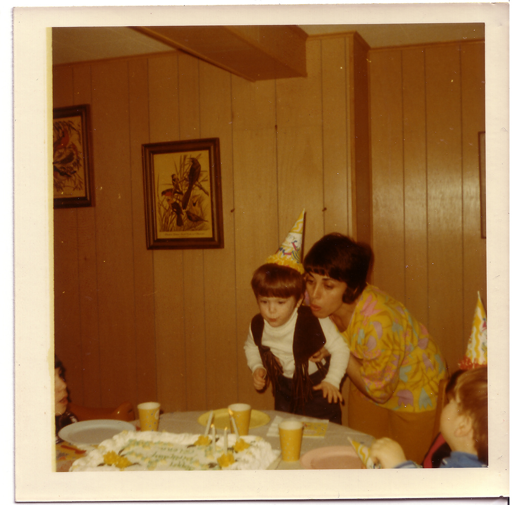 The author, age 3, in styling duds alongside with his mother