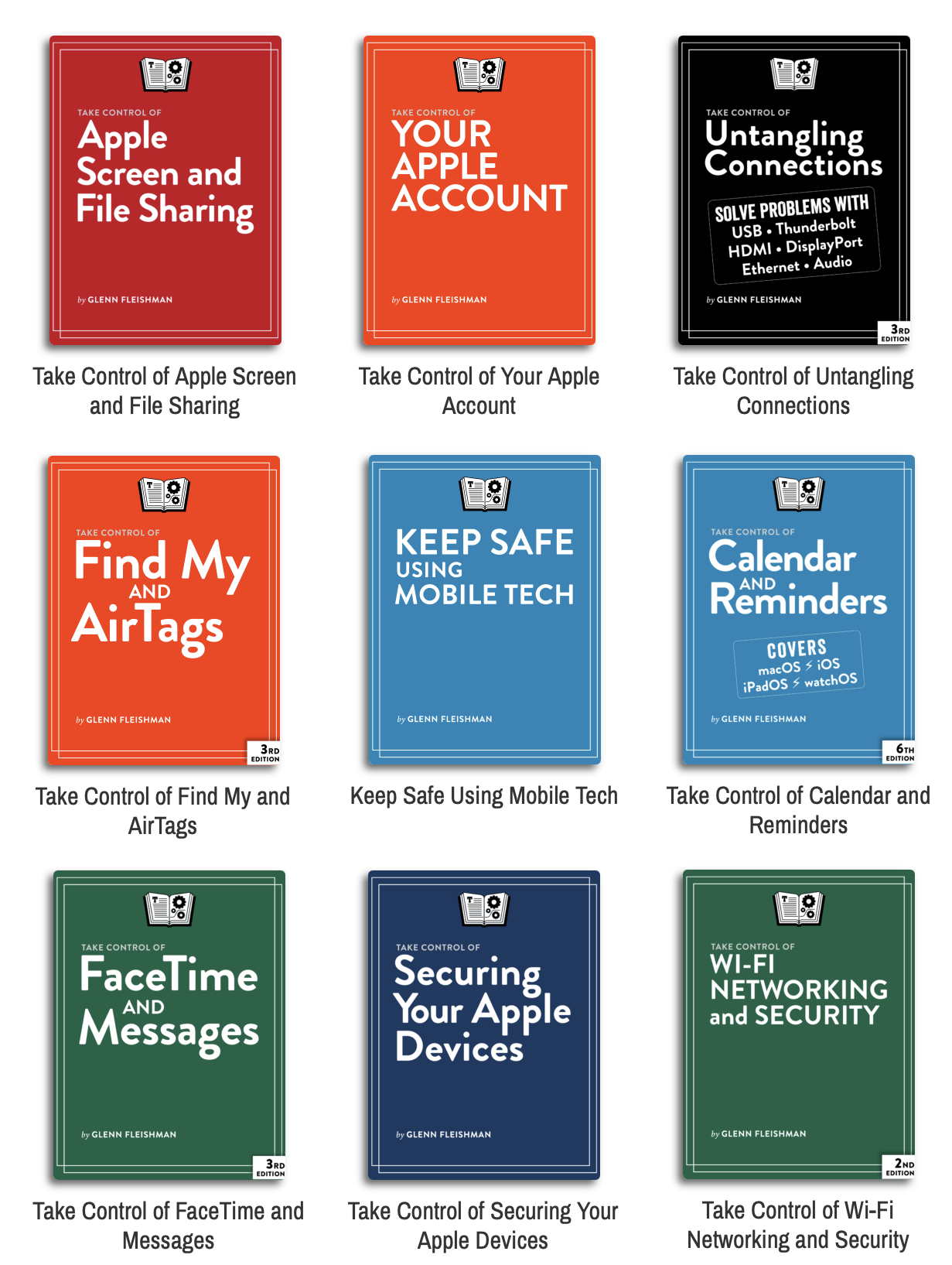 My currently active titles.
