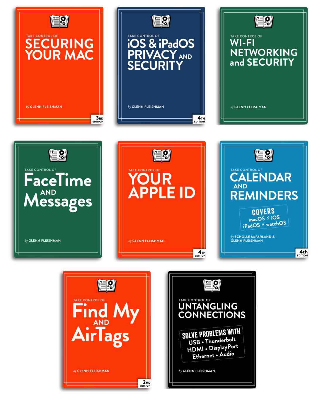 My current eight actively updated books. Four were updated in September and October. The rest will receive updates in the next few weeks and months.