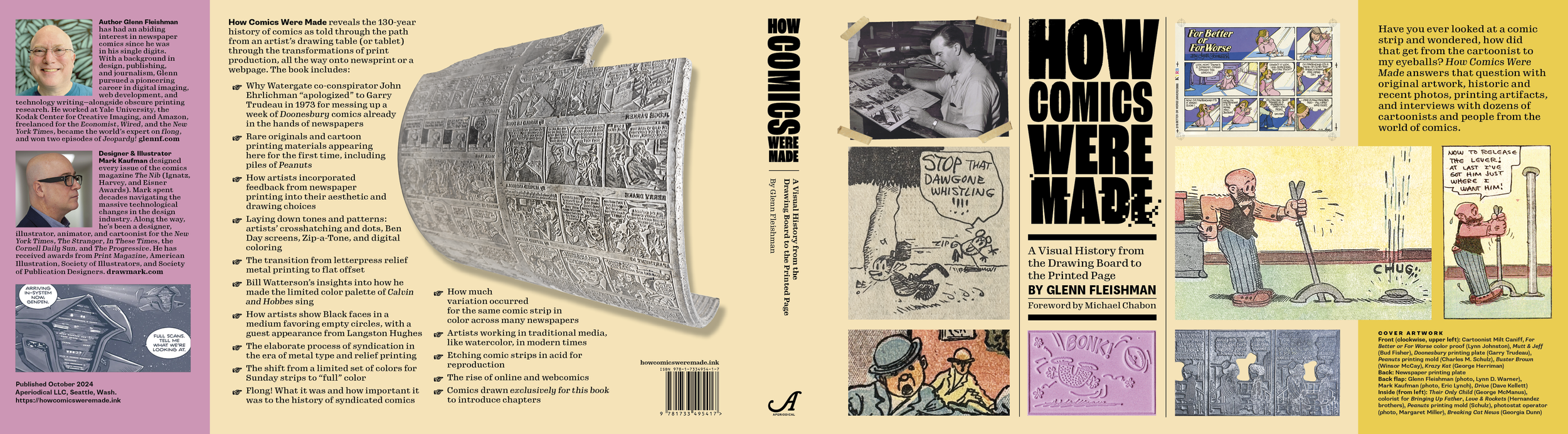  The full cover: french flaps (left and right), back cover (left of center), spine, front cover (right of center) 